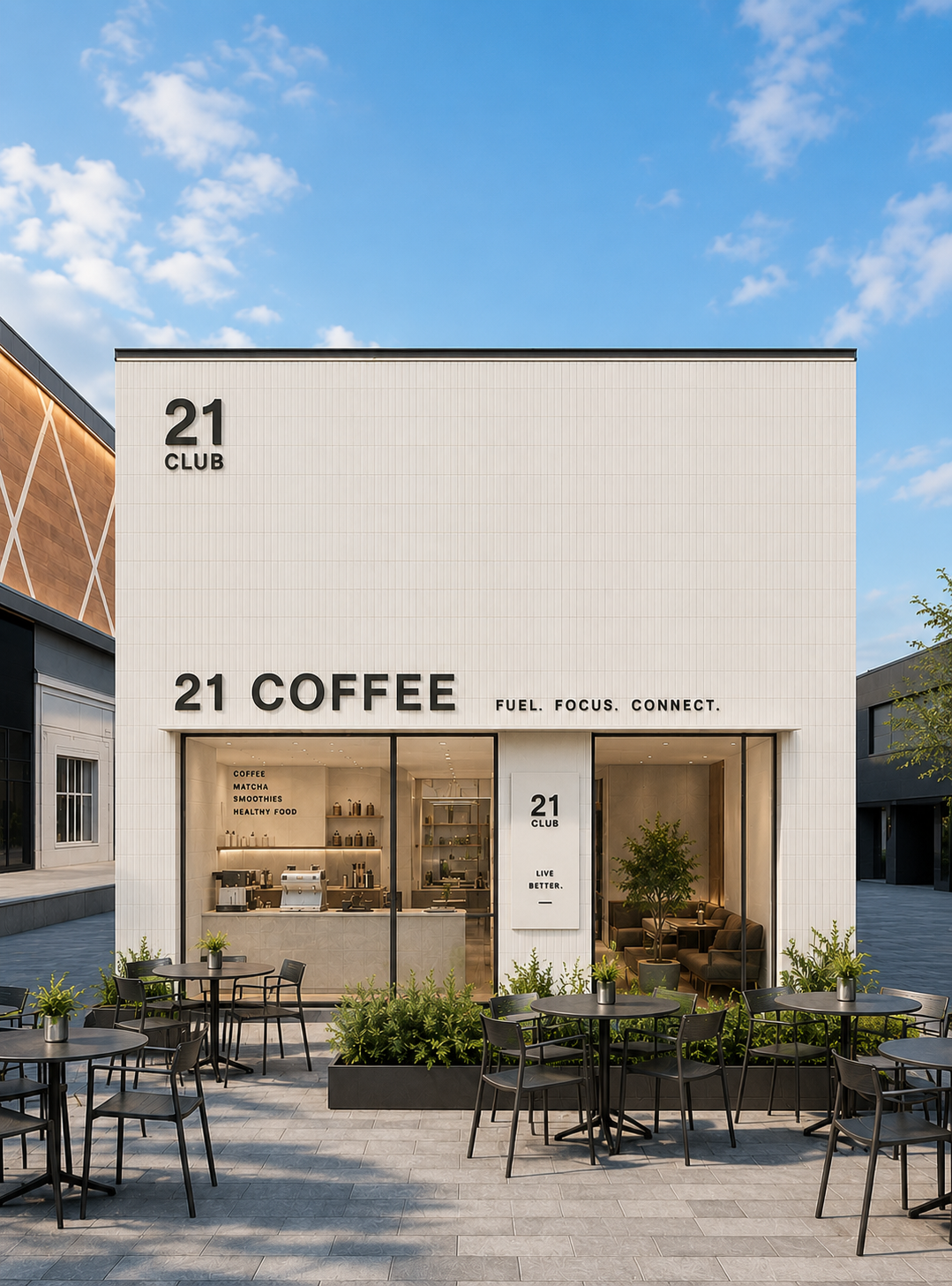 N21 CAFE — premium matcha and coffee bar with editorial food aesthetic